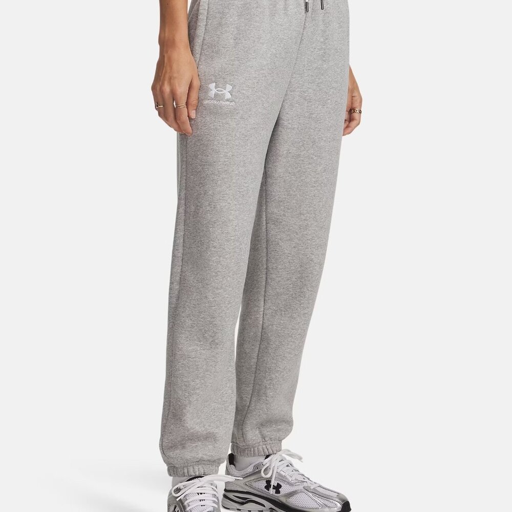 UA Essential Fleece Joggers in Light Gray